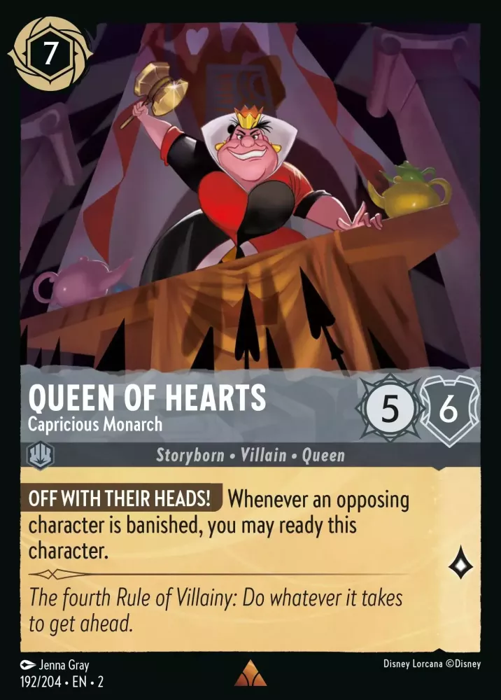 Queen of Hearts - Capricious Monarch (Rise of the Floodborn 192/204) Rare - Near Mint