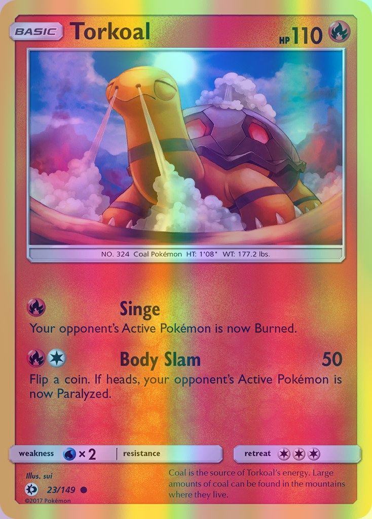 Torkoal - 023/149 (SM01) Common - Near Mint Reverse Holofoil