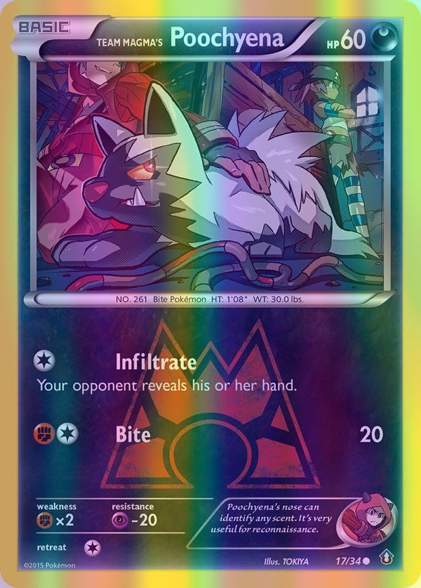 Team Magma's Poochyena - 017/034 (DCR) Common - Near Mint Reverse Holofoil