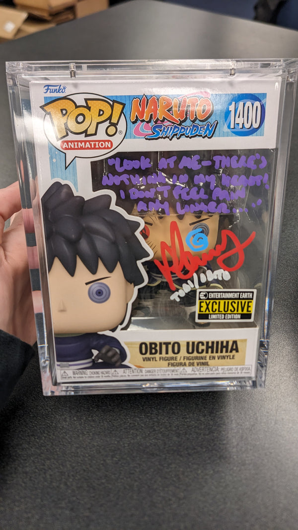 POP Figure: Naruto Shippuden #1400 - Obito Uchiha (EE) (Signed by Michael Yurchak + JSA Certificate WB247301)
