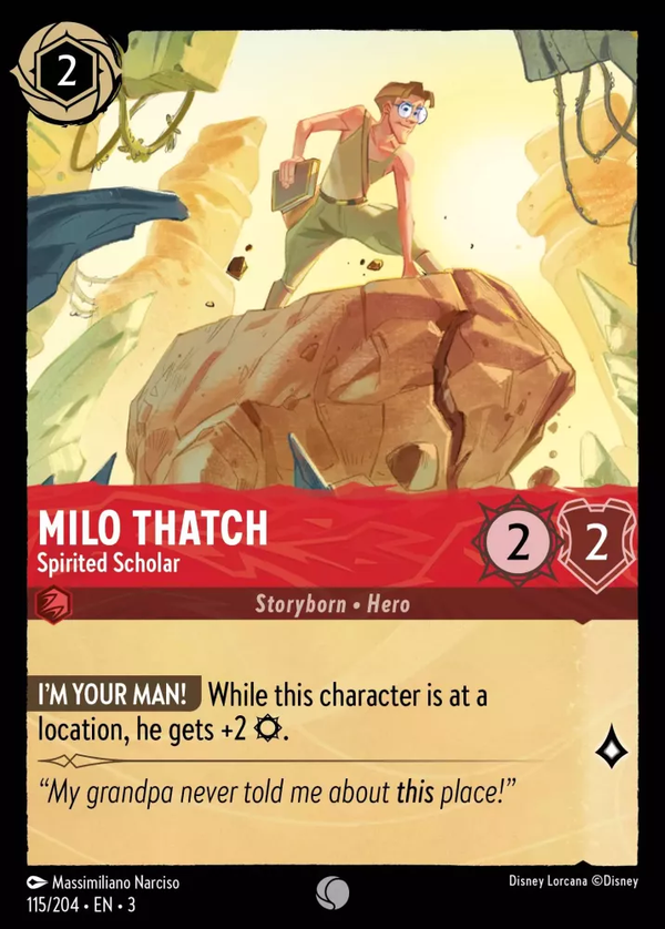 Milo Thatch - Spirited Scholar (Into the Inklands 115/204) Common - Near Mint