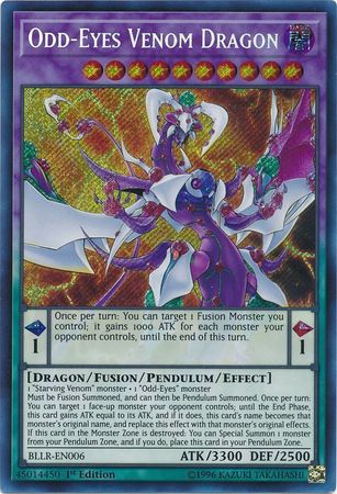 Odd-Eyes Venom Dragon (BLLR-EN006)  Secret Rare - Near Mint  1st Edition
