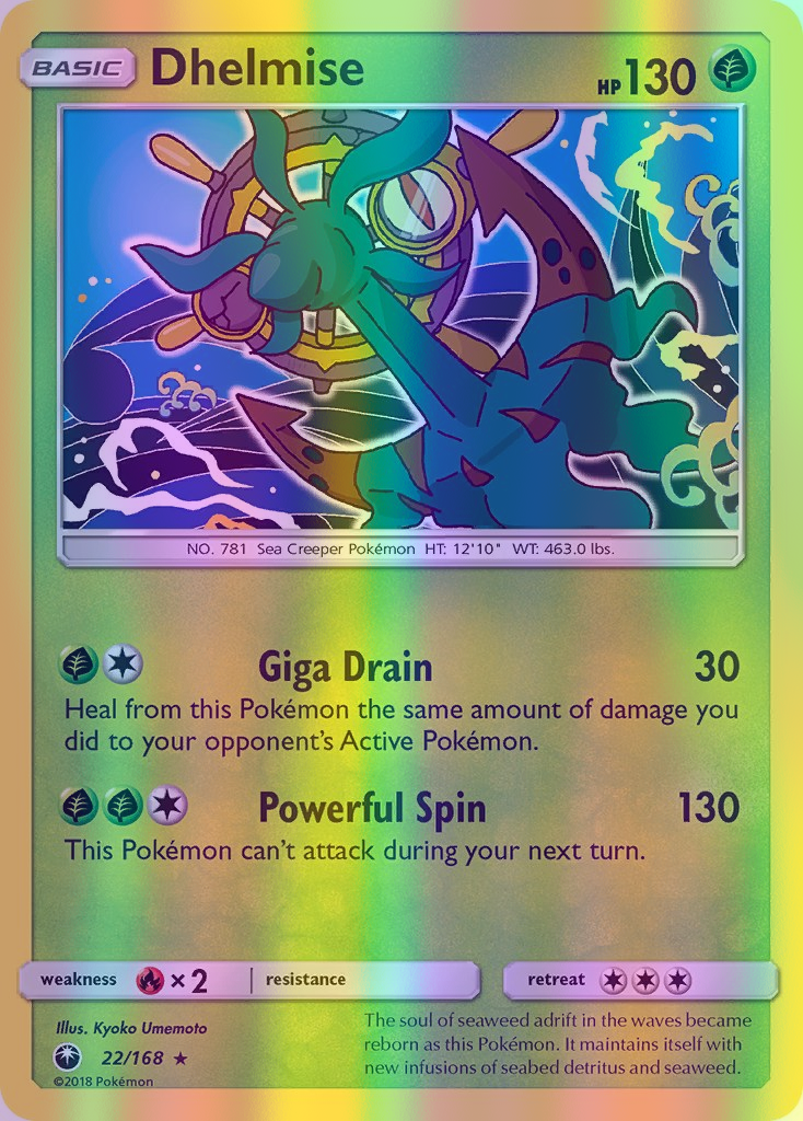 Dhelmise - 022/168 (CES) Rare - Near Mint Reverse Holofoil