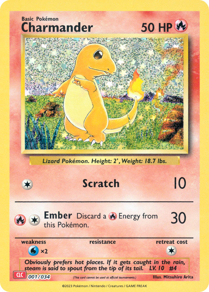 Charmander - 001/034 (TCG:CLC) Classic Collection - Near Mint Holofoil