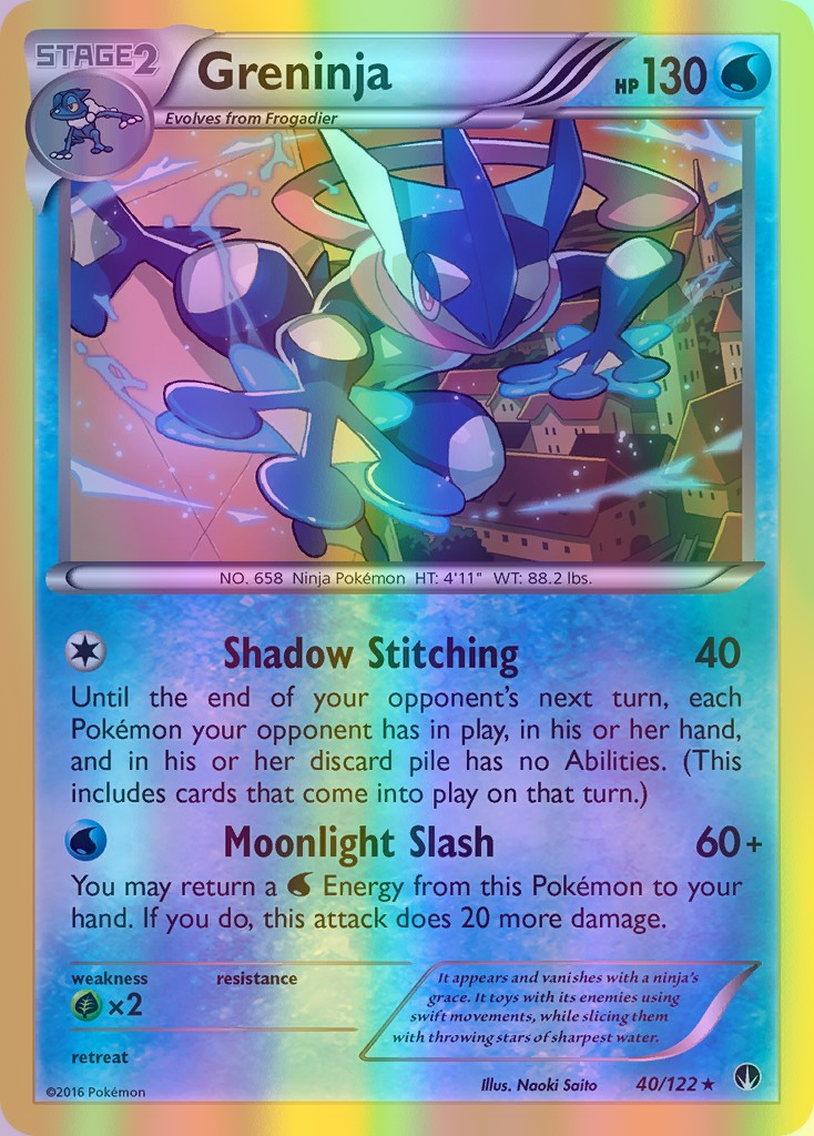 Greninja - 040/122 (BKP) Rare - Near Mint Reverse Holofoil