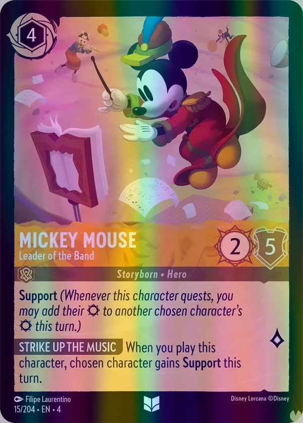 Mickey Mouse - Leader of the Band (Ursula's Return 015/204) Uncommon - Near Mint Cold Foil