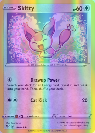 Skitty - 141/189 (SWSH03) Common - Near Mint Reverse Holofoil