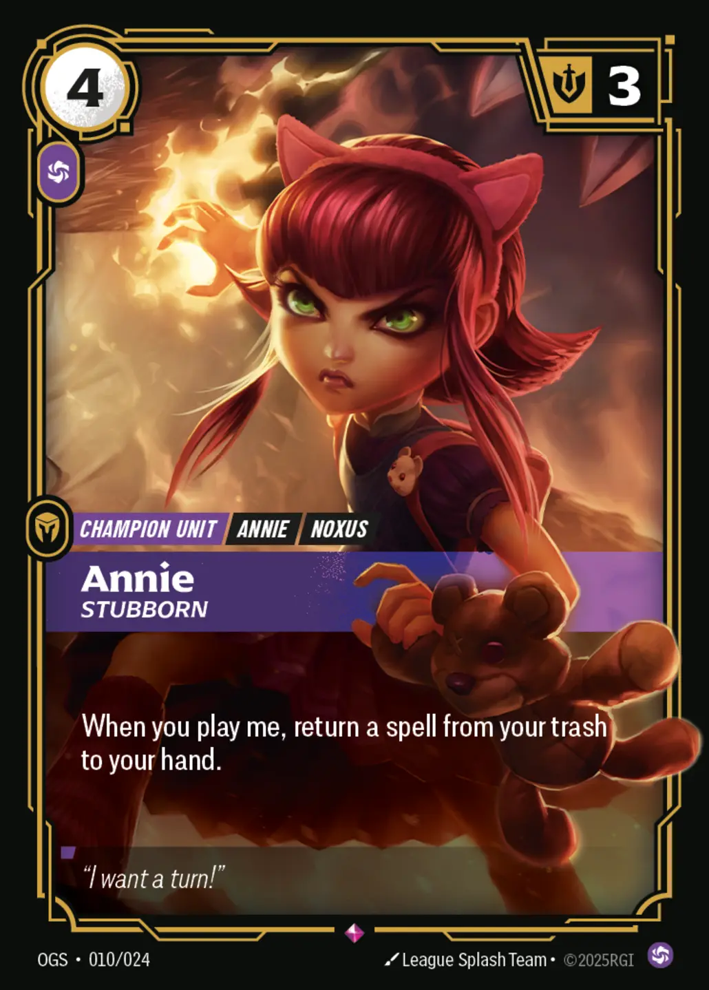 Annie - Stubborn - 010/024 (OGS) Rare