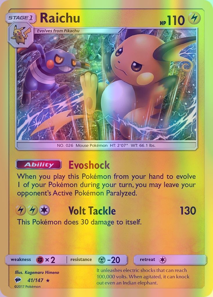 Raichu - 041/147 (SM:BUS) Holo Rare - Near Mint Reverse Holofoil