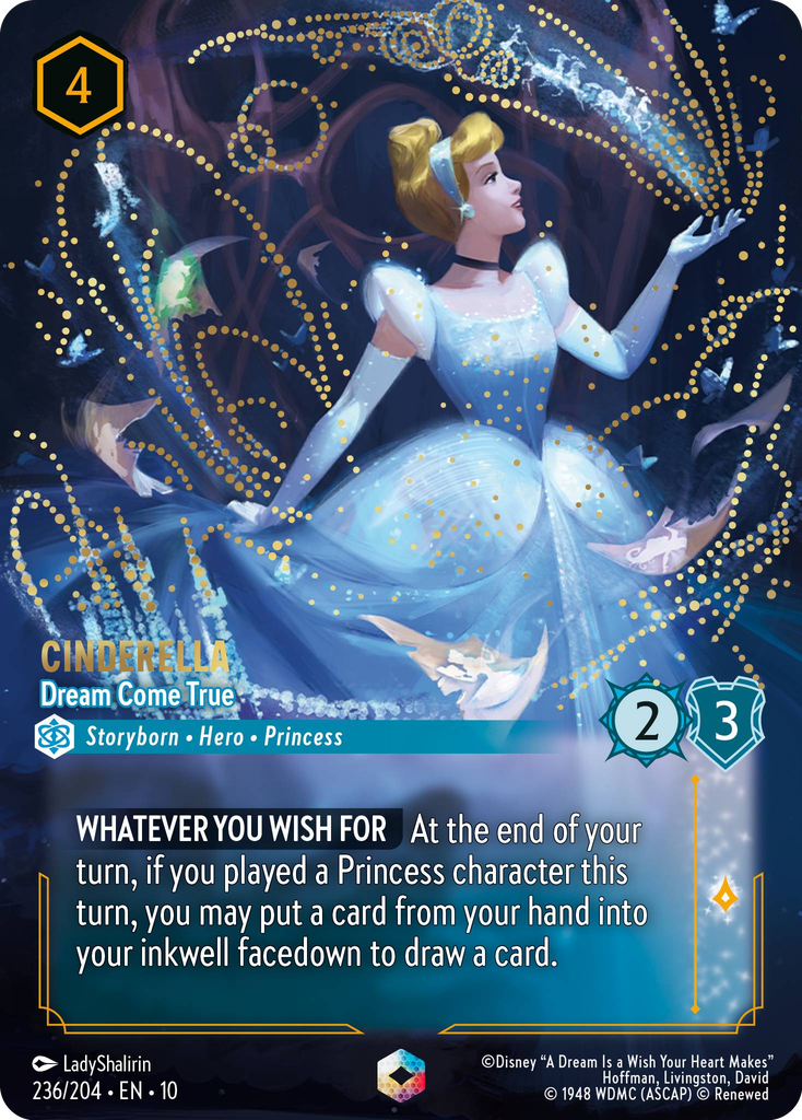 Cinderella - Dream Come True  (236/204 - Whispers in the Well) Enchanted Holofoil Near Mint
