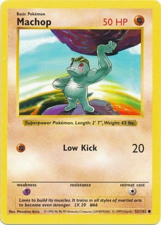 Machop - 052/102 (BSS) Common - Near Mint Unlimited