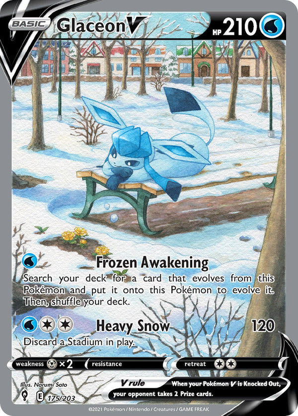 Glaceon V (Alternate Full Art) - 175/203 (SWSH07) Ultra Rare - Near Mint Holofoil