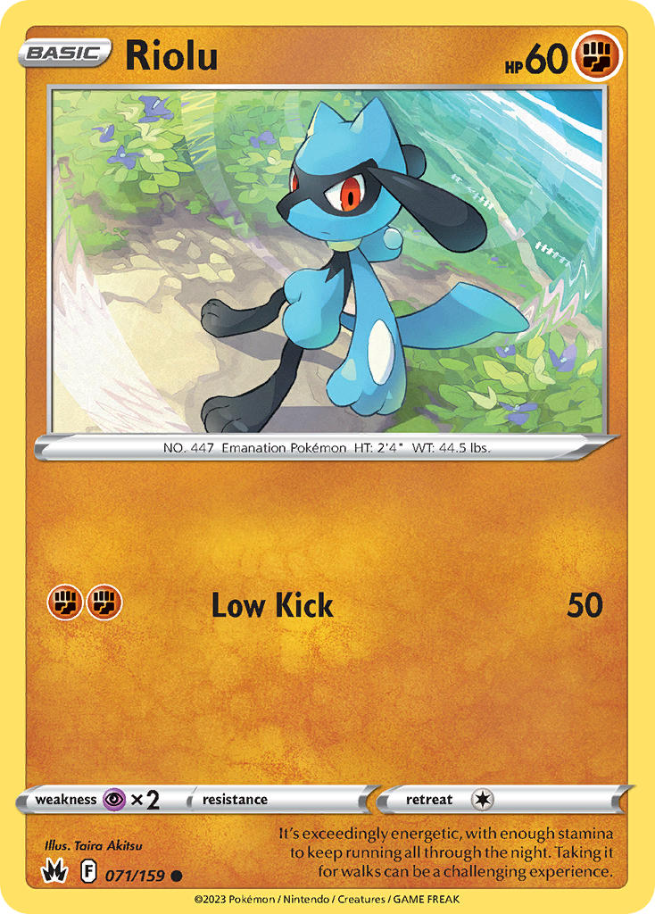 Riolu - 071/159 (CRZ) Common -  Near Mint