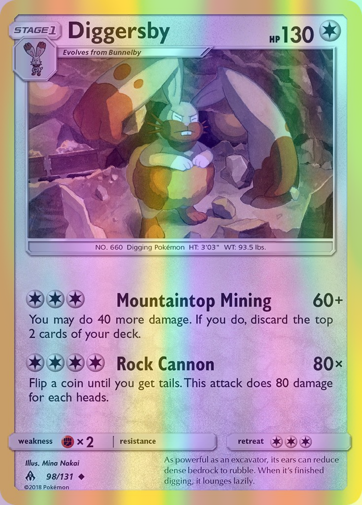 Diggersby - 098/131 (FLI) Uncommon - Near Mint Reverse Holofoil