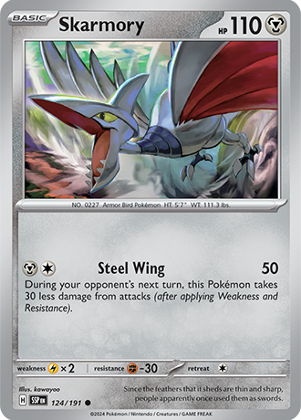 Skarmory - 124/191 (SSP) Common - Near Mint