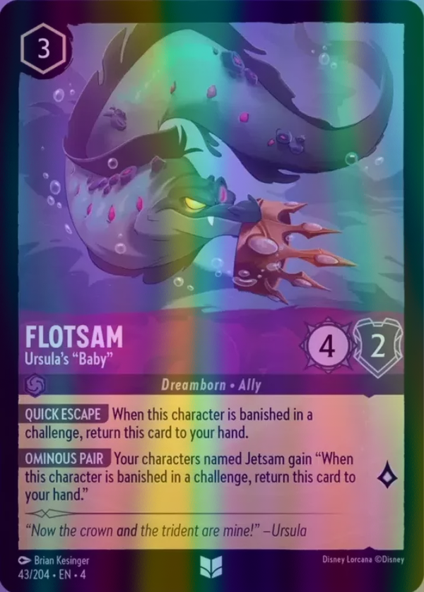 Flotsam - Ursula's "Baby" (Ursula's Return 043/204) Uncommon - Near Mint Cold Foil