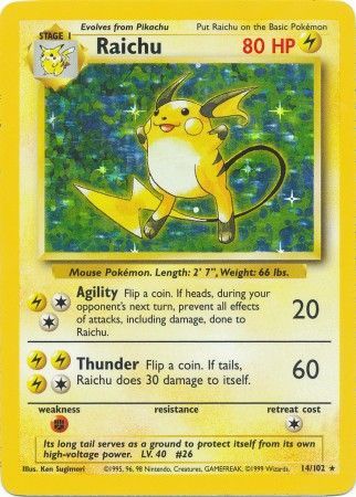 Raichu - 014/102 (BS) Holo Rare - Near Mint Holofoil