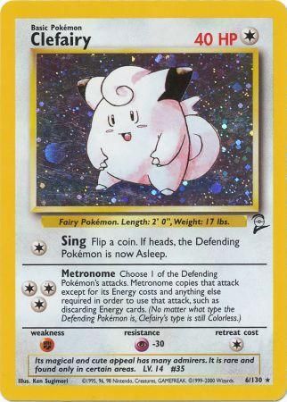 Clefairy - 006/130 (BS2) Holo Rare - Moderate Play Holofoil