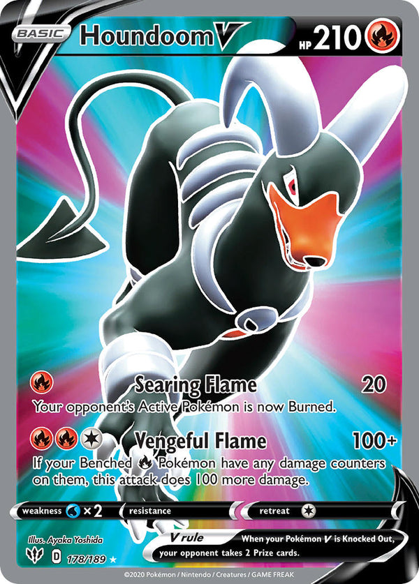 Houndoom V (Full Art) - 178/189 (SWSH03) Ultra Rare - Near Mint Holofoil