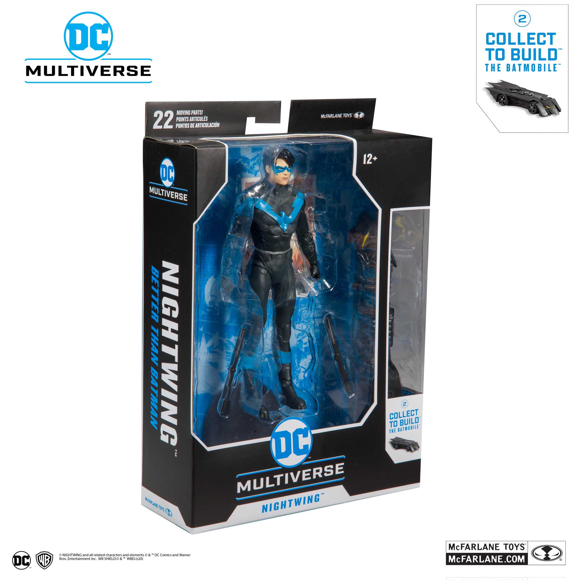 DC Multiverse Action Figure Set: The Batman Who Laughs, Batgirl, & Nightwing w/ Batmobile