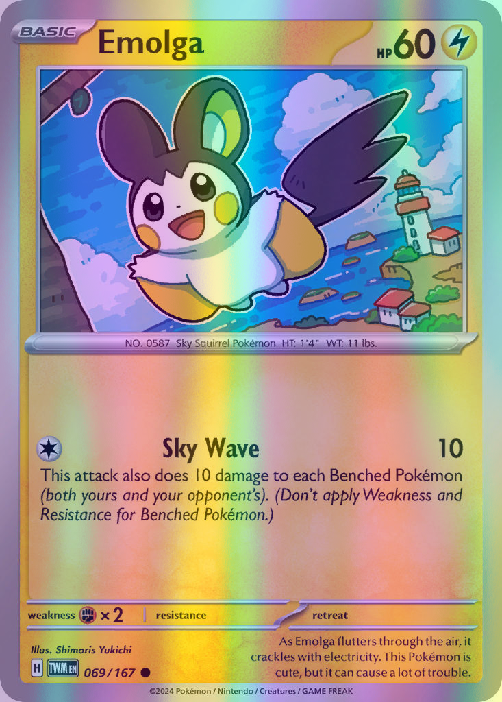 Emolga - 069/167 (TWM) Common - Near Mint Reverse Holofoil