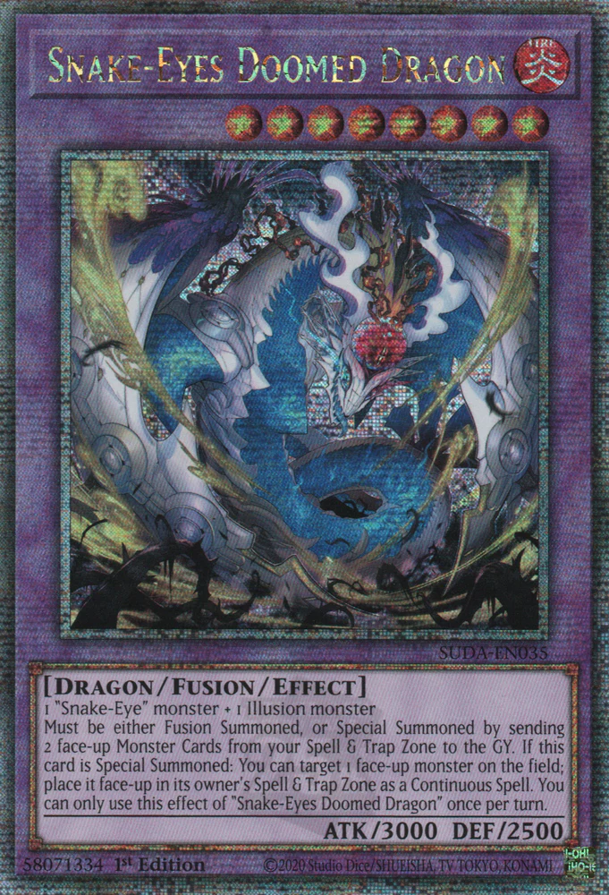 Snake-Eyes Doomed Dragon (SUDA-EN035) Quarter Century Secret Rare - Near Mint 1st Edition