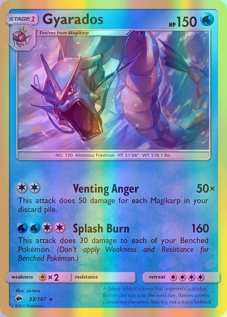 Gyarados - 033/147 (SM:BUS) Holo Rare - Near Mint Reverse Holofoil