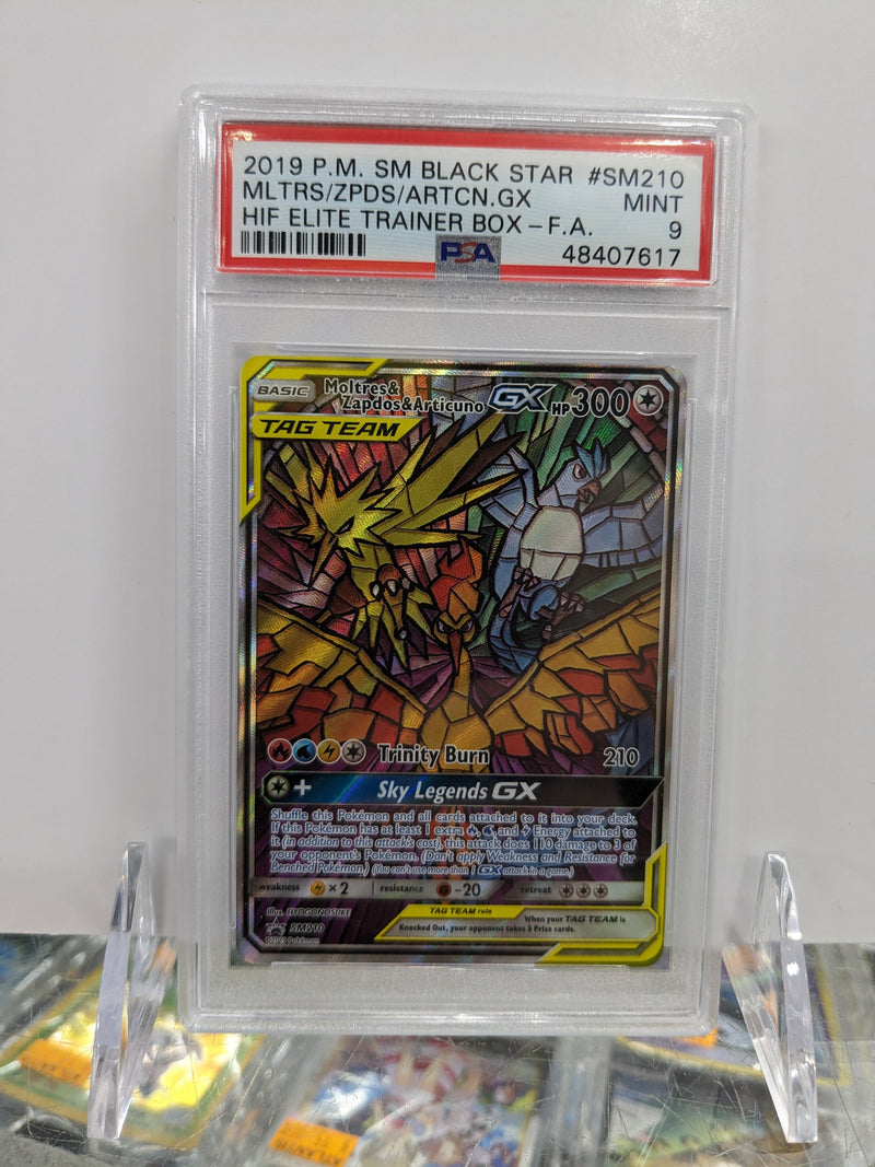 Moltres & Zapdos & Articuno GX (PSA Graded 9) - SM210 (SM:PR) Promo - Near Mint Holofoil