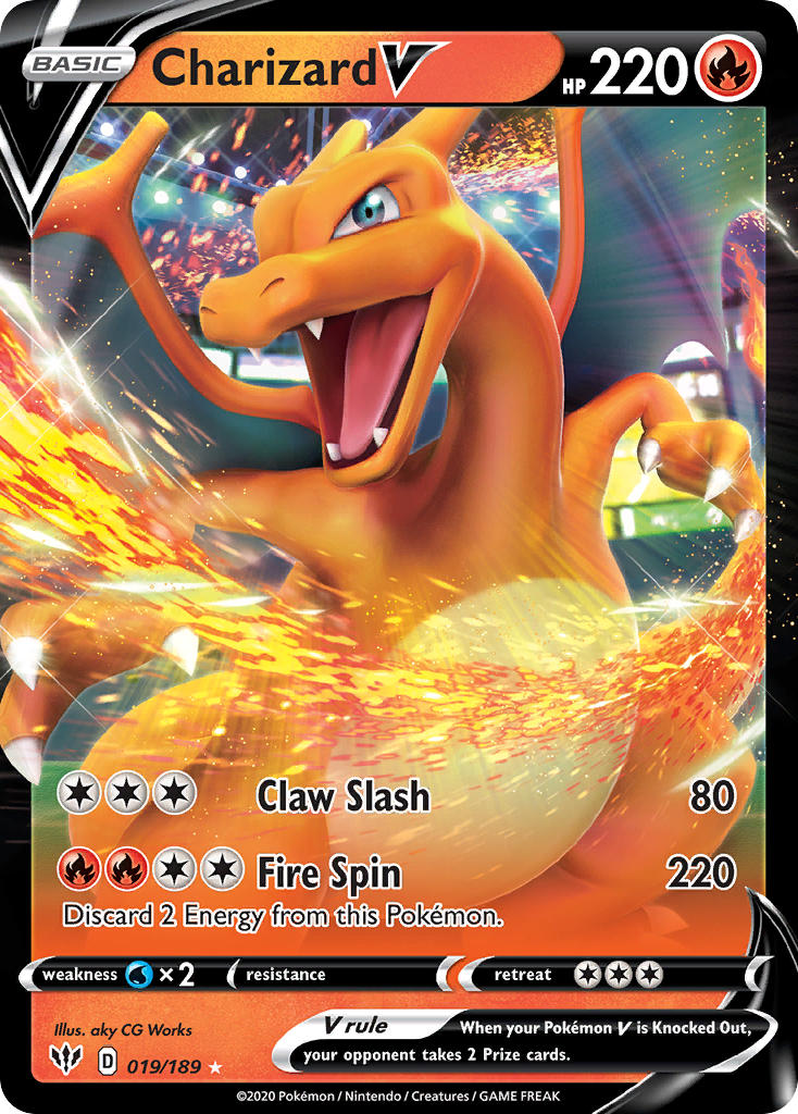 Charizard V - 019/189 (SWSH03) Ultra Rare - Near Mint Holofoil