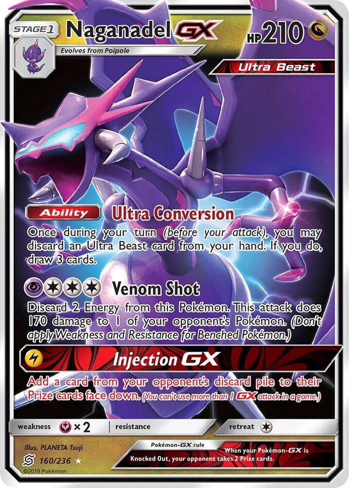 Naganadel GX - 160/236 (SM11) Ultra Rare - Near Mint Holofoil