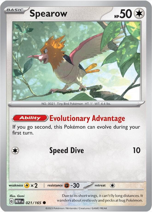 Spearow - 021/165 (MEW) Common - Near Mint Reverse Holofoil
