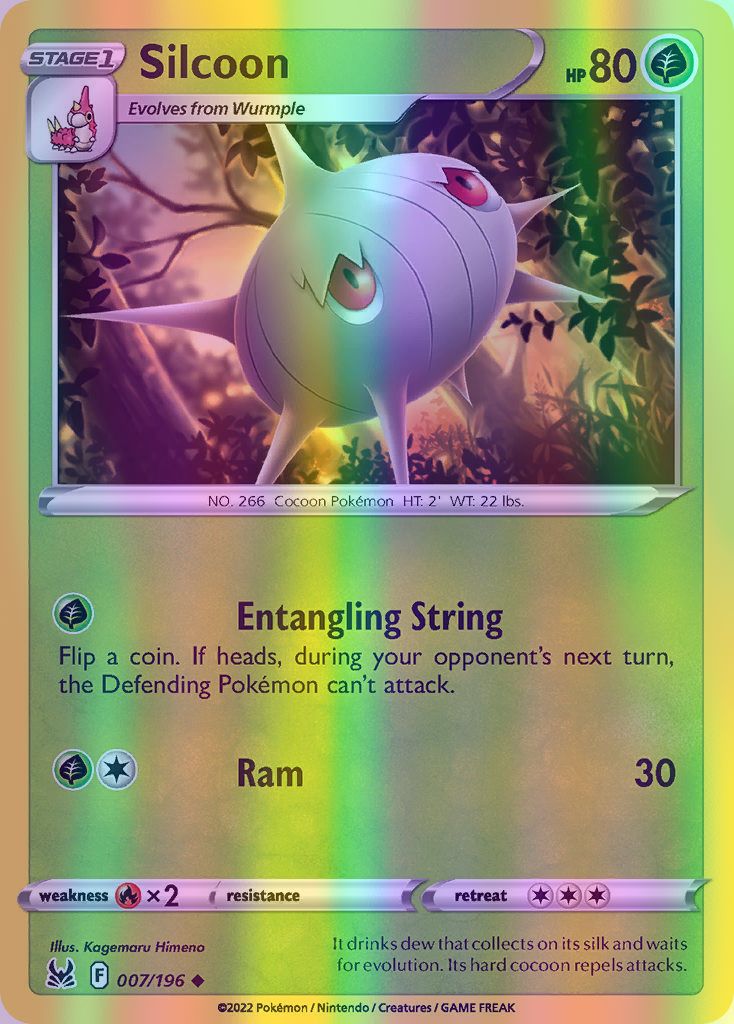 Silcoon - 007/196 (SWSH11) Uncommon - Near Mint Reverse Holofoil