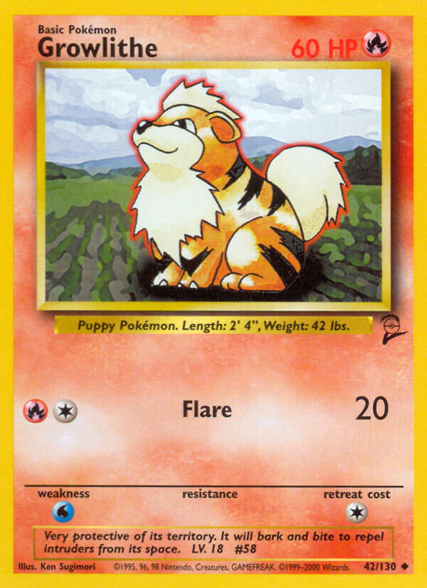 Growlithe - 042/130 (BS2) Uncommon - Near Mint