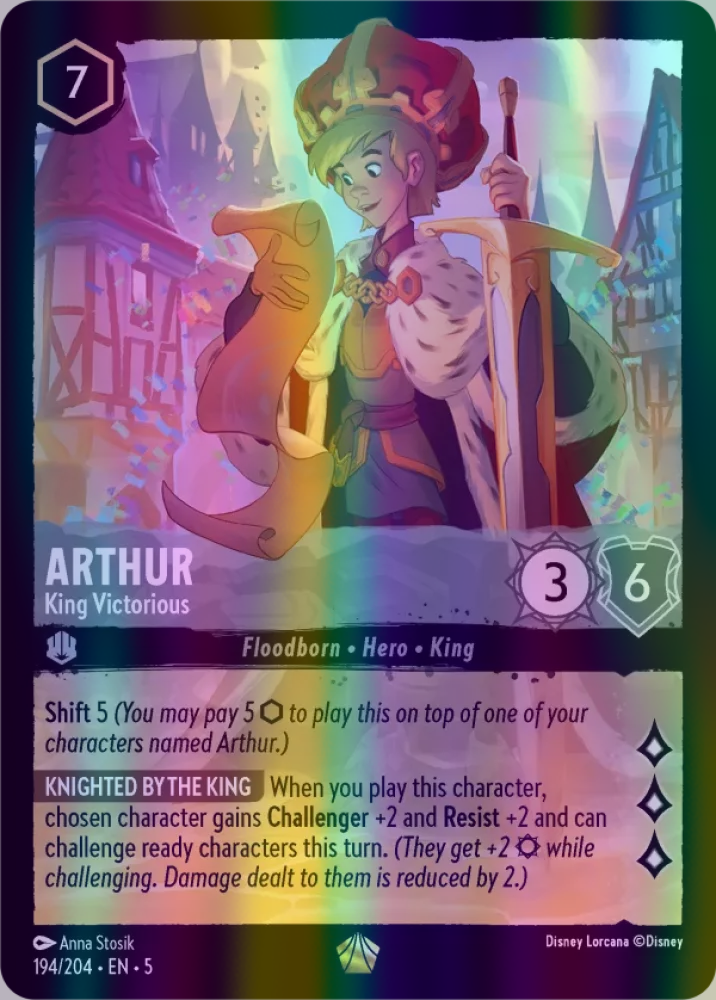 Arthur - King Victorious (Shimmering Skies 194/204) Legendary - Near Mint Cold Foil