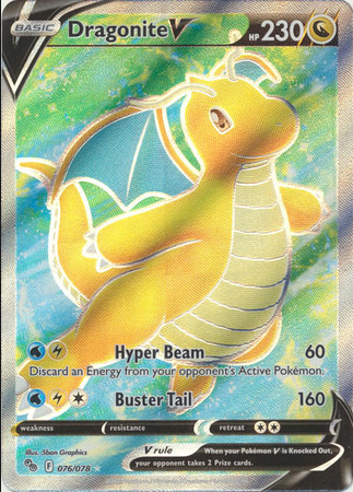 Dragonite V (Full Art) - (049/078) Ultra Rare - Moderate Play Holofoil