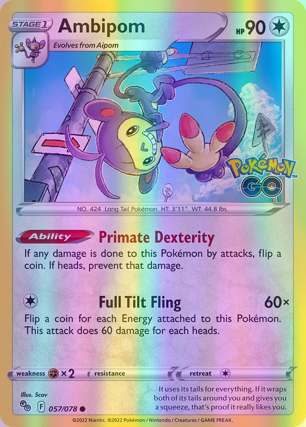 Ambipom - 057/078 (PGO) Common - Near Mint Reverse Holofoil