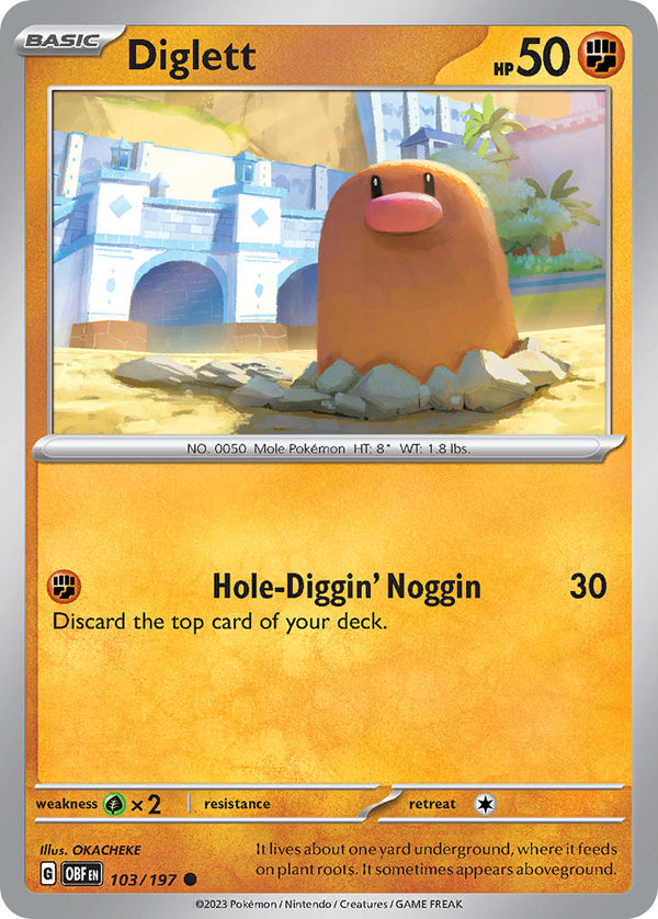 Diglett - 103/197 (OBF) Common - Near Mint