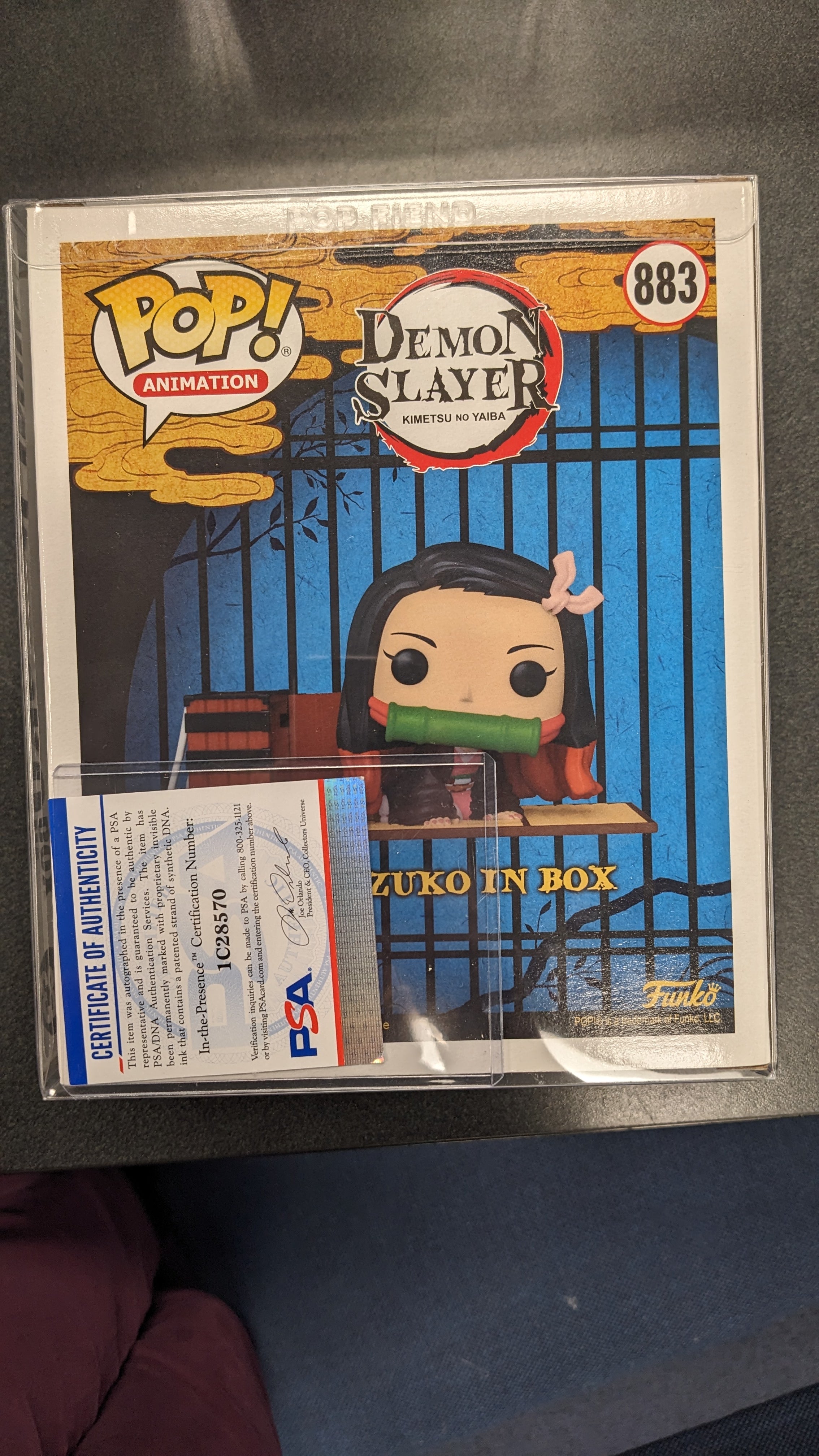 POP Figure Deluxe: Demon Slayer #0883 - Mini Nezuko In Box (Box Lunch Exclusive) (Signed w/ PSA Certification)