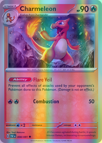 Charmeleon - 008/091 (PAF) Uncommon - Near Mint Reverse Holofoil