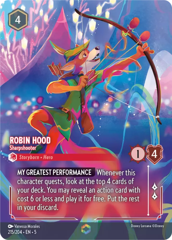 Robin Hood - Sharpshooter  (Shimmering Skies 215/204) Enchanted - Near Mint Holofoil