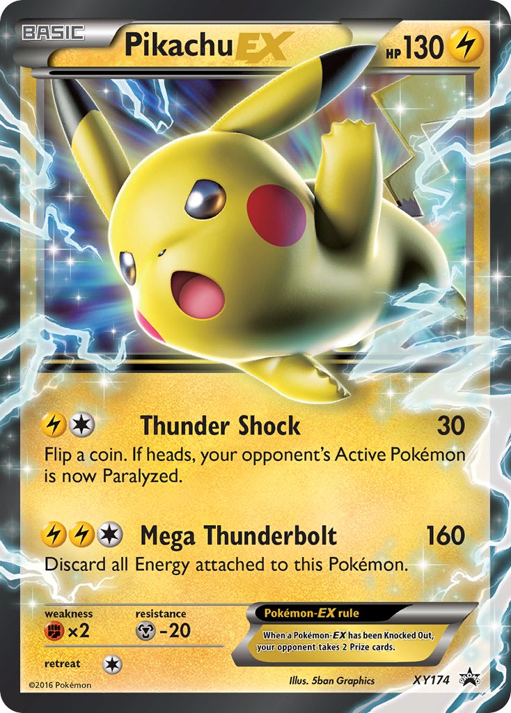 Pikachu EX - XY174 (XY:PR) Promo - Near Mint Holofoil