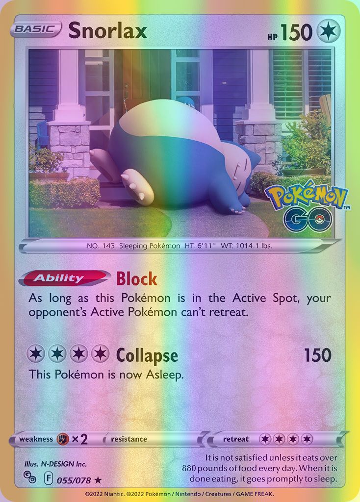 Snorlax - 055/078 (PGO) Holo Rare - Near Mint Reverse Holofoil