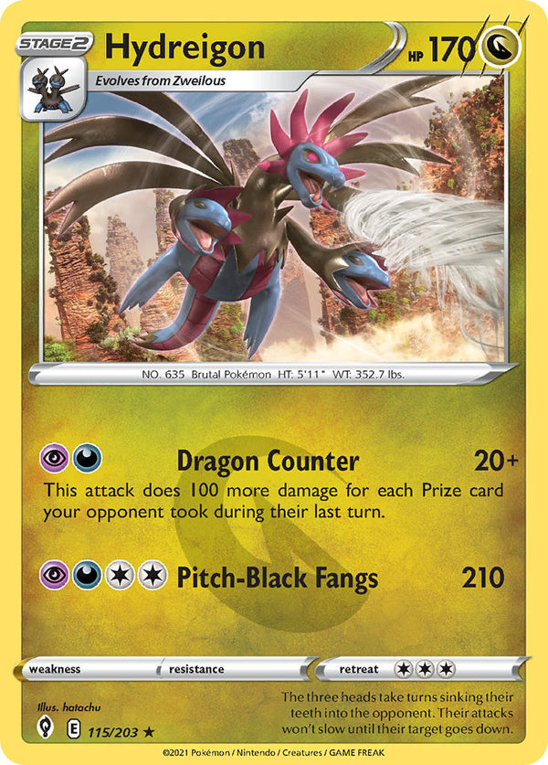 Hydreigon - 115/203 (SWSH07) Holo Rare - Near Mint Holofoil