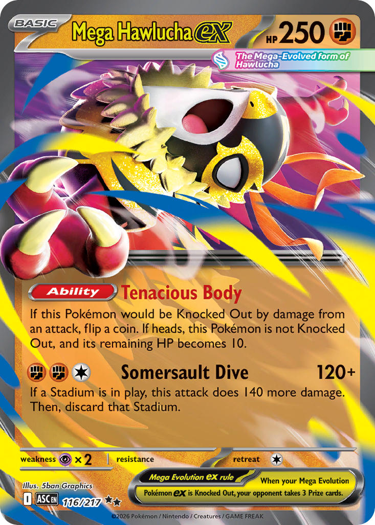 Mega Hawlucha ex - 116/217 (ASC) Double Rare