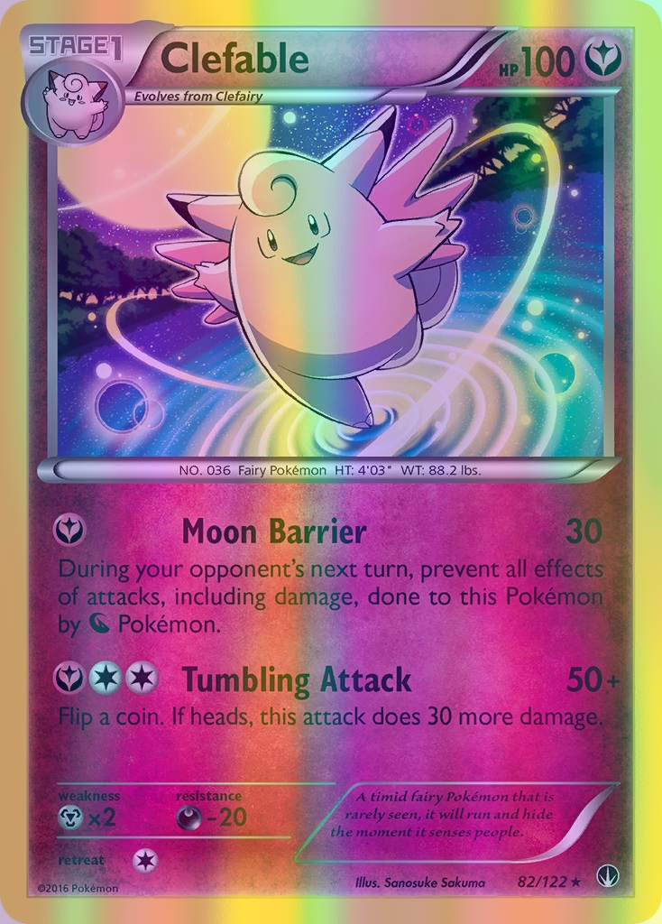 Clefable - 082/122 (BKP) Rare - Near Mint Reverse Holofoil