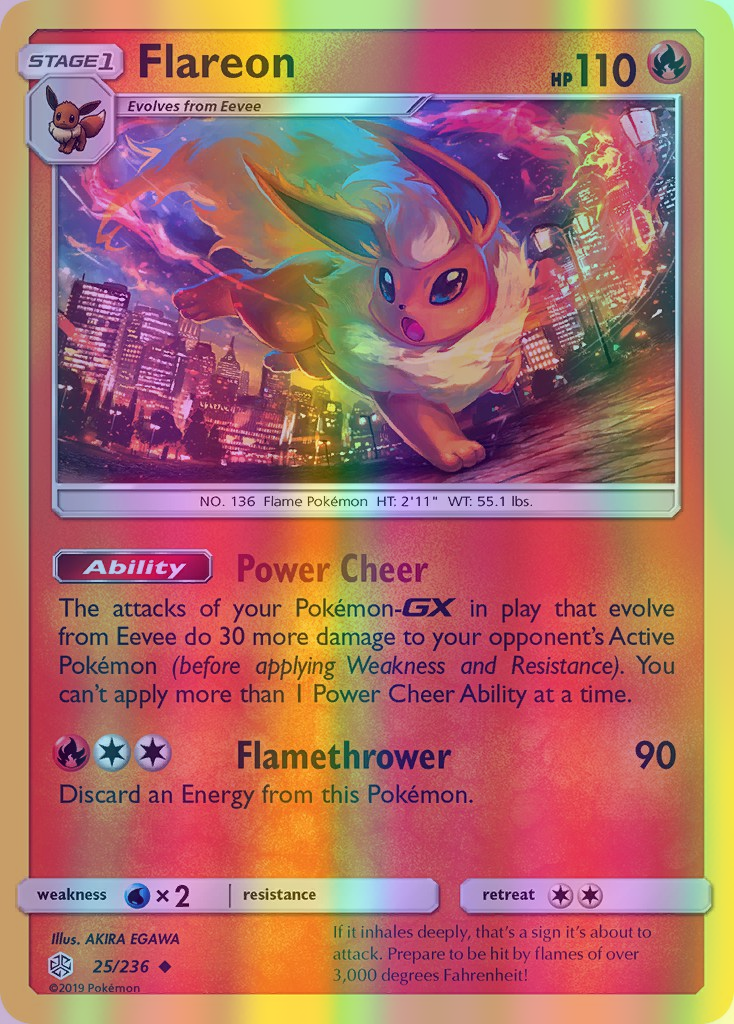 Flareon - 025/236 (CEC) Uncommon - Near Mint Reverse Holofoil