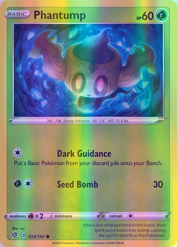 Phantump - 014/192 (SWSH02) Common - Near Mint Reverse Holofoil