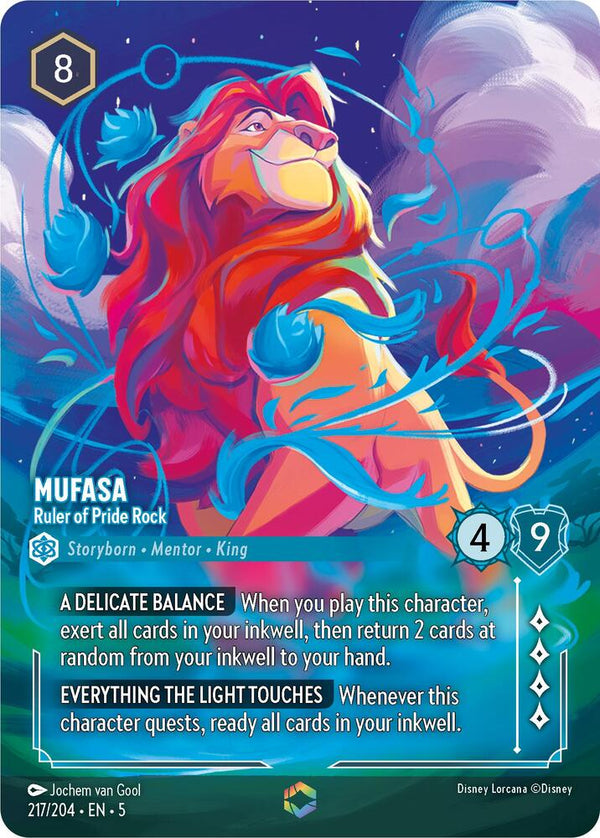 Mufasa - Ruler of Pride Rock  (Shimmering Skies 217/204) Enchanted - Near Mint Holofoil