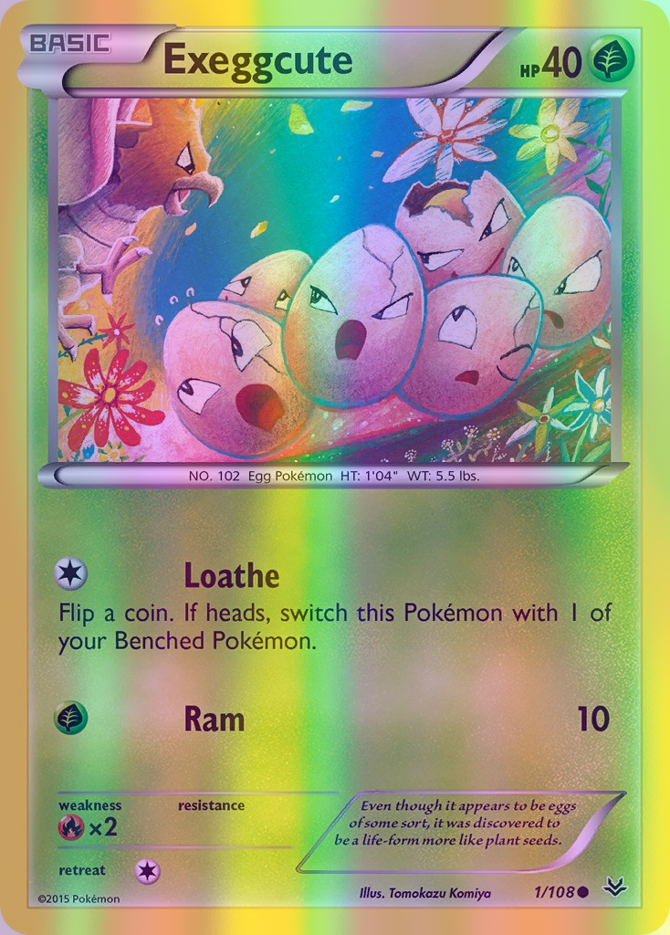 Exeggcute - 001/108 (ROS) Common - Near Mint Reverse Holofoil