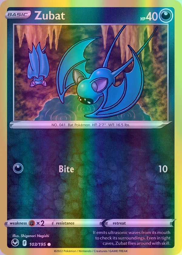 Zubat - 103/195 (SWSH12) Common - Near Mint Reverse Holofoil